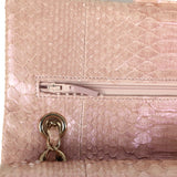 Pre-owned Chanel Medium Classic Double Flap Bag Iridescent Pink Python Light Gold Hardware - Thumbnail View 8