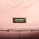 Pre-owned Chanel Medium Classic Double Flap Bag Iridescent Pink Python Light Gold Hardware - Thumbnail View 9
