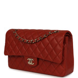 Chanel Medium Classic Double Flap Bag Dark Orange Lambskin Light Gold Hardware - Thumbnail View 5