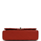 Chanel Medium Classic Double Flap Bag Dark Orange Lambskin Light Gold Hardware - Thumbnail View 6