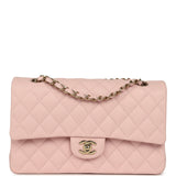 Chanel Medium Classic Double Flap Bag Light Pink Caviar Light Gold Hardware - Thumbnail View 1