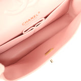 Chanel Medium Classic Double Flap Bag Light Pink Caviar Light Gold Hardware - Thumbnail View 10