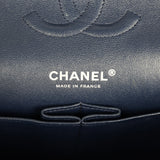 Pre-owned Chanel Medium Classic Double Flap Bag Navy Blue Patent Ruthenium Hardware - Thumbnail View 9