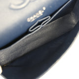 Pre-owned Chanel Medium Classic Double Flap Bag Navy Blue Patent Ruthenium Hardware - Thumbnail View 10