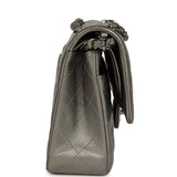 Pre-owned Chanel Medium Classic Double Flap Bag Dark Silver Lambskin Ruthenium Hardware - Thumbnail View 3