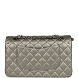 Pre-owned Chanel Medium Classic Double Flap Bag Dark Silver Lambskin Ruthenium Hardware - Thumbnail View 4