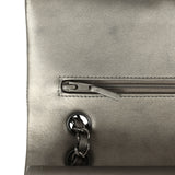 Pre-owned Chanel Medium Classic Double Flap Bag Dark Silver Lambskin Ruthenium Hardware - Thumbnail View 8