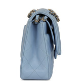 Chanel Medium Classic Double Flap Bag Light Blue Lambskin Light Gold Hardware - Thumbnail View 3