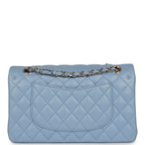 Chanel Medium Classic Double Flap Bag Light Blue Lambskin Light Gold Hardware - Thumbnail View 4