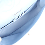Chanel Medium Classic Double Flap Bag Light Blue Lambskin Light Gold Hardware - Thumbnail View 10