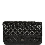 Chanel Medium Classic Double Flap Bag So Black Shiny Aged Calfskin Black Hardware - Thumbnail View 1