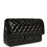 Chanel Medium Classic Double Flap Bag So Black Shiny Aged Calfskin Black Hardware - Thumbnail View 2