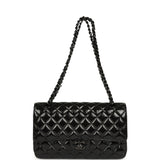 Chanel Medium Classic Double Flap Bag So Black Shiny Aged Calfskin Black Hardware - Thumbnail View 7