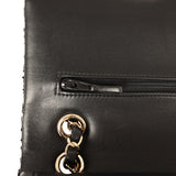 Pre-owned Chanel Medium Classic Double Flap Bag Black, White, Tweed Light Gold Hardware - Thumbnail View 8