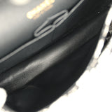 Pre-owned Chanel Medium Classic Double Flap Bag Black, White, Tweed Light Gold Hardware - Thumbnail View 10