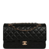 Pre-owned Chanel Medium Classic Double Flap Black Lambskin Rose Gold Hardware - Thumbnail View 1