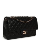 Pre-owned Chanel Medium Classic Double Flap Black Lambskin Rose Gold Hardware - Thumbnail View 2