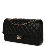 Pre-owned Chanel Medium Classic Double Flap Black Lambskin Rose Gold Hardware - Thumbnail View 5