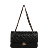 Pre-owned Chanel Medium Classic Double Flap Black Lambskin Rose Gold Hardware - Thumbnail View 7