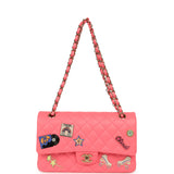 Chanel Medium "Hollywood Charms" Classic Double Flap Bag Coral Lambskin Gold Hardware - Thumbnail View 7