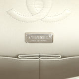 Pre-owned Chanel Medium Sequin Classic Double Flap Bag Light Grey, Pink, Yellow Embroidered Satin Silver Hardware - Thumbnail View 9