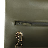 Pre-owned Chanel Medium Classic Double Flap Bag Khaki Lambskin Gold Hardware - Thumbnail View 8