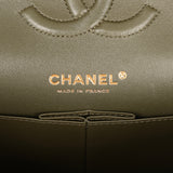 Pre-owned Chanel Medium Classic Double Flap Bag Khaki Lambskin Gold Hardware - Thumbnail View 9