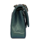 Chanel Medium Classic Double Flap Bag Green Iridescent Caviar Light Gold Hardware - Thumbnail View 3