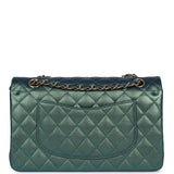Chanel Medium Classic Double Flap Bag Green Iridescent Caviar Light Gold Hardware - Thumbnail View 4