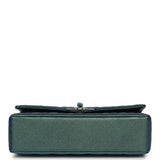 Chanel Medium Classic Double Flap Bag Green Iridescent Caviar Light Gold Hardware - Thumbnail View 6