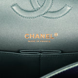 Chanel Medium Classic Double Flap Bag Green Iridescent Caviar Light Gold Hardware - Thumbnail View 9