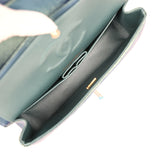 Chanel Medium Classic Double Flap Bag Green Iridescent Caviar Light Gold Hardware - Thumbnail View 10