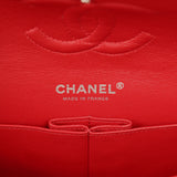 Chanel Medium Classic Double Flap Bag Red Lambskin Aged Ruthenium Hardware - Thumbnail View 9