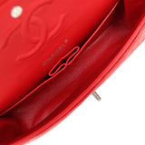 Chanel Medium Classic Double Flap Bag Red Lambskin Aged Ruthenium Hardware - Thumbnail View 10