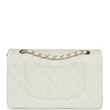 Chanel Medium Classic Double Flap Bag White Lambskin Brushed Gold Hardware - Thumbnail View 4