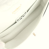 Chanel Medium Classic Double Flap Bag White Lambskin Brushed Gold Hardware - Thumbnail View 9