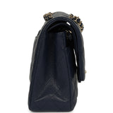 Chanel Medium Classic Double Flap Bag Navy Blue Shiny Caviar Light Gold Hardware - Thumbnail View 3