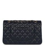 Chanel Medium Classic Double Flap Bag Navy Blue Shiny Caviar Light Gold Hardware - Thumbnail View 4