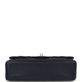 Chanel Medium Classic Double Flap Bag Navy Blue Shiny Caviar Light Gold Hardware - Thumbnail View 6