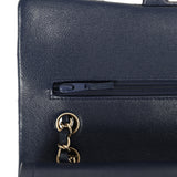 Chanel Medium Classic Double Flap Bag Navy Blue Shiny Caviar Light Gold Hardware - Thumbnail View 8