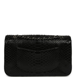 Pre-owned Chanel Medium Classic Double Flap Bag Black Python Silver Hardware - Thumbnail View 4