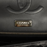 Pre-owned Chanel Medium Classic Double Flap Bag Black Python Silver Hardware - Thumbnail View 8