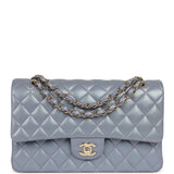 Chanel Medium Classic Double Flap Bag Purple Iridescent Lambskin Light Gold Hardware - Thumbnail View 1