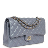 Chanel Medium Classic Double Flap Bag Purple Iridescent Lambskin Light Gold Hardware - Thumbnail View 2