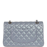 Chanel Medium Classic Double Flap Bag Purple Iridescent Lambskin Light Gold Hardware - Thumbnail View 6