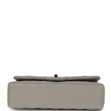 Pre-owned Chanel Medium Classic Double Flap Bag Light Grey Lambskin Silver Hardware - Thumbnail View 6