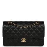 Pre-owned Chanel Medium Classic Double Flap Bag Black Caviar Gold Hardware - Thumbnail View 1