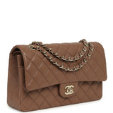 Pre-owned Chanel Medium Classic Double Flap Bag Brown Caviar Light Gold Hardware - Thumbnail View 2