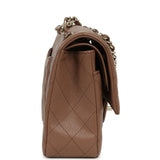 Pre-owned Chanel Medium Classic Double Flap Bag Brown Caviar Light Gold Hardware - Thumbnail View 3