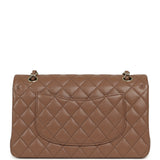 Pre-owned Chanel Medium Classic Double Flap Bag Brown Caviar Light Gold Hardware - Thumbnail View 7